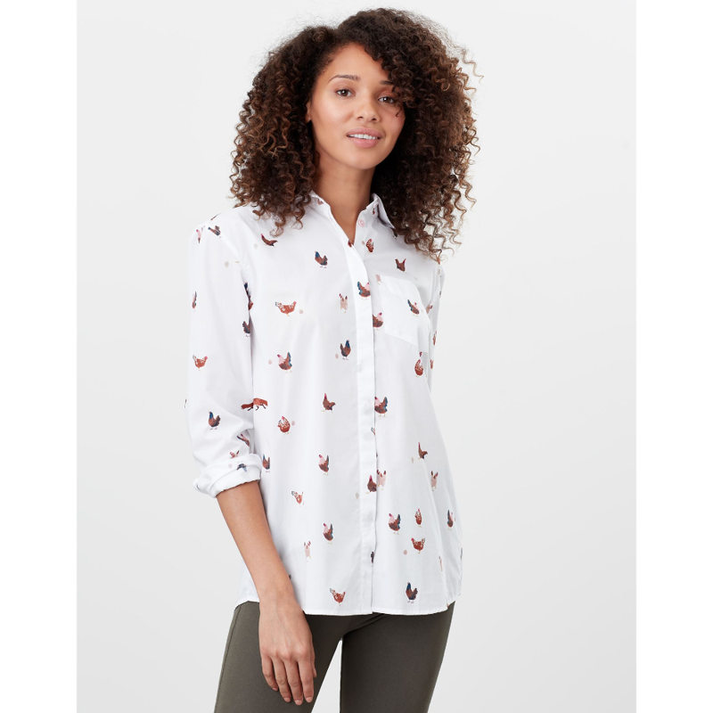 Joules Amilla Dropped Shoulder Shirt - Chalk Chicken-1
